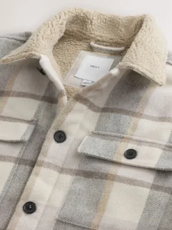 Neutraal - Geruit shacket gevoerd met borg