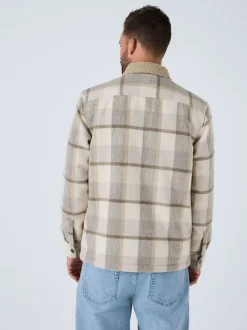Neutraal - Geruit shacket gevoerd met borg