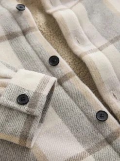 Neutraal - Geruit shacket gevoerd met borg