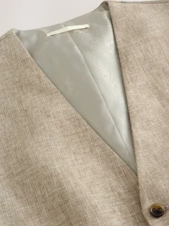 Neutraal - Gilet van linnenmix met textuur