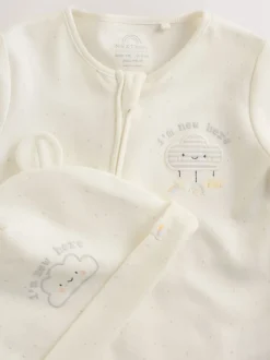 Neutraal - Im New Here Sleepsuit And Hat Set (0-9mths)