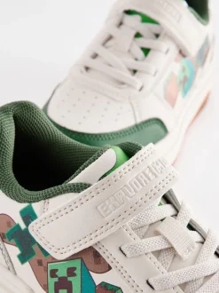 Neutraal - Minecraft sneakers met klittenband en elastische veters