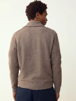 Neutraal - Quarter Zip Neck Jumper with Wool