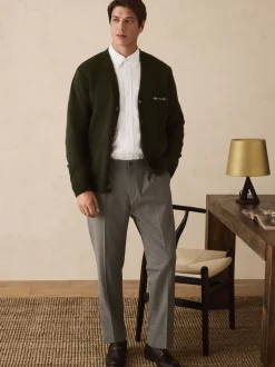 Neutraal - Regular Tapered Fit Smart Textured Soft Touch Trousers