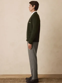Neutraal - Regular Tapered Fit Smart Textured Soft Touch Trousers