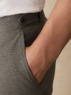 Neutraal - Regular Tapered Fit Smart Textured Soft Touch Trousers