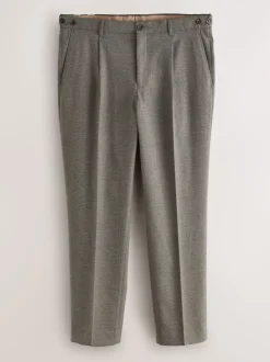 Neutraal - Regular Tapered Fit Smart Textured Soft Touch Trousers