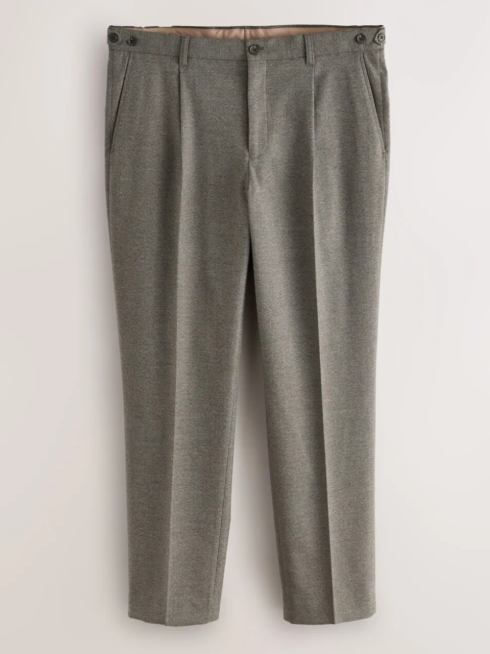 Neutraal - Regular Tapered Fit Smart Textured Soft Touch Trousers