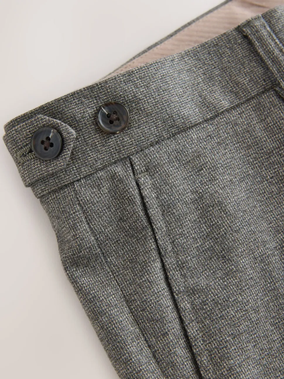Neutraal - Regular Tapered Fit Smart Textured Soft Touch Trousers