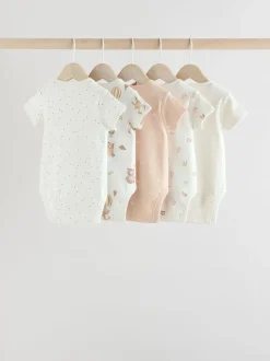 Neutraal - Set van 5 babyrompertjes met korte mouwen