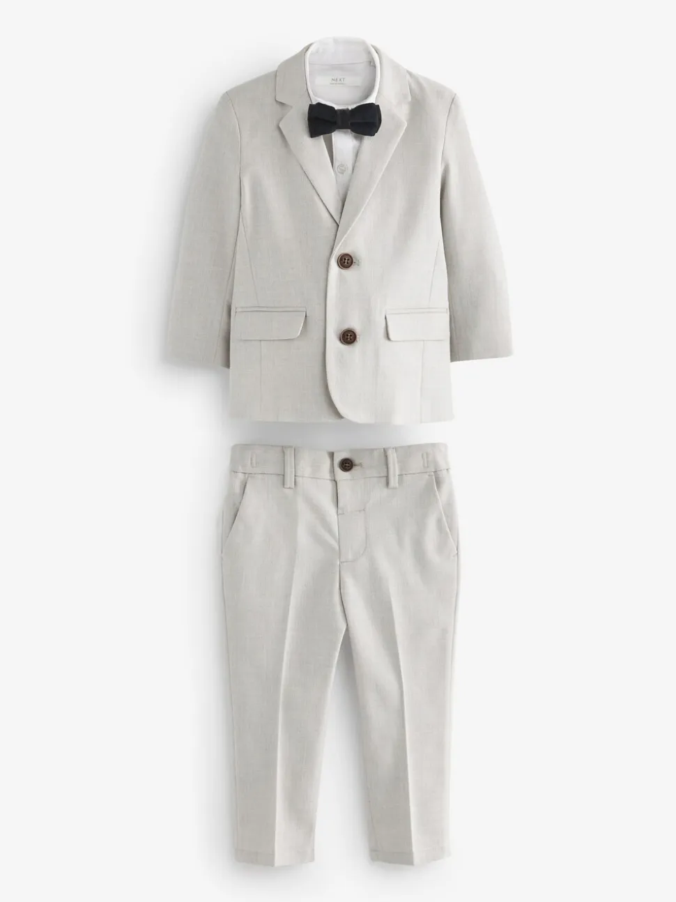 Neutraal - Set van blazer, overhemd, broek en vlinderstrik (3mnd -9jr)