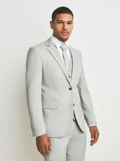 Neutraal - Slim Fit - Kostuum met textuur: colbert