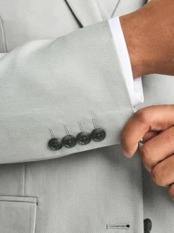 Neutraal - Slim Fit - Kostuum met textuur: colbert