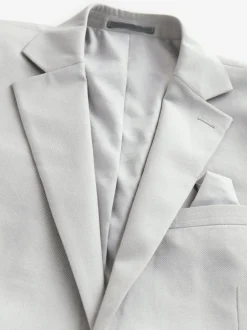 Neutraal - Slim Fit - Kostuum met textuur: colbert