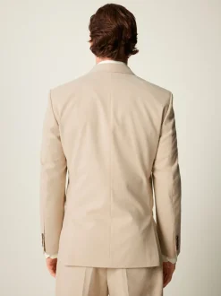 Neutraal - Slim-fit flanellen colbert