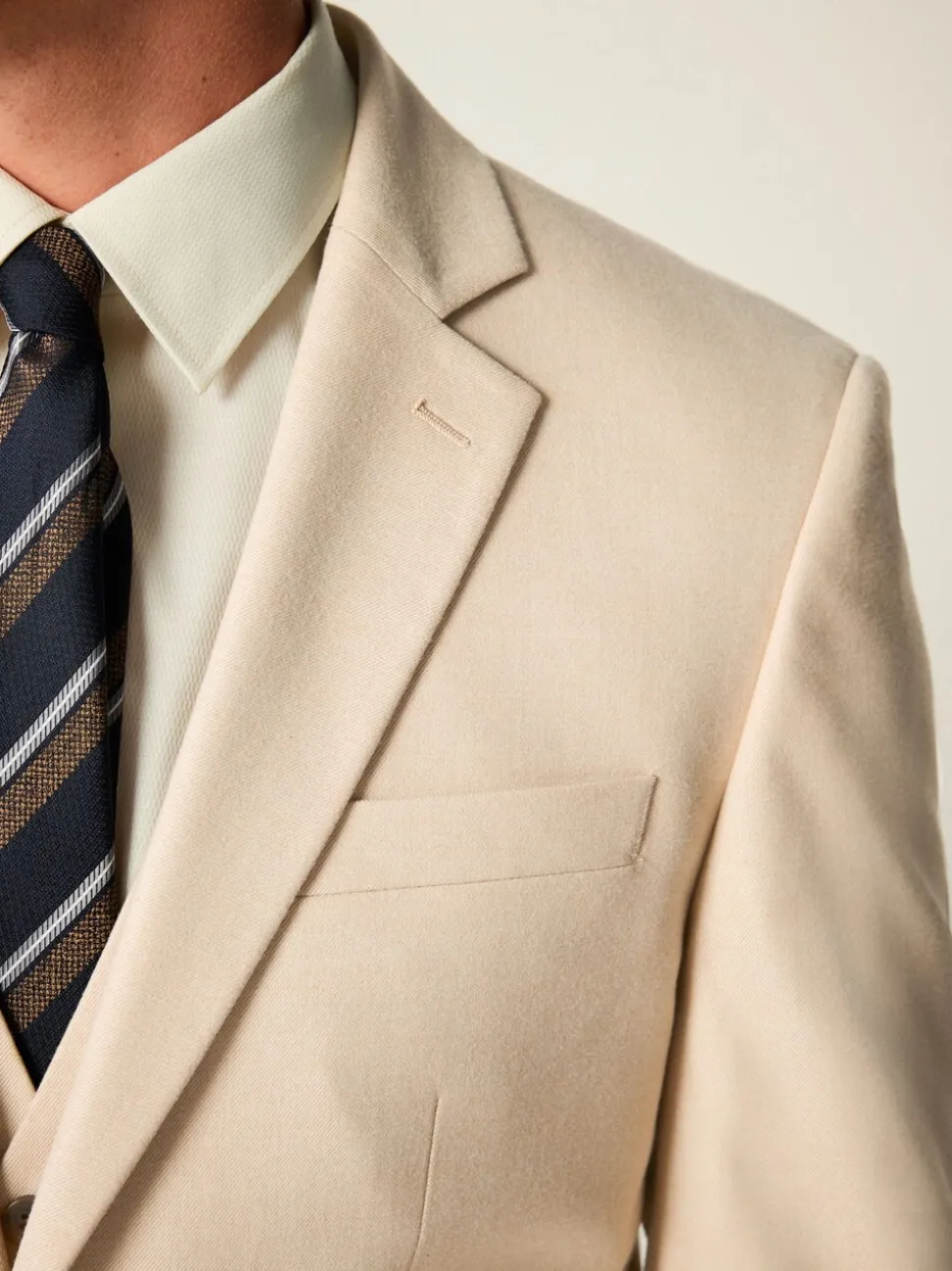 Neutraal - Slim-fit flanellen colbert