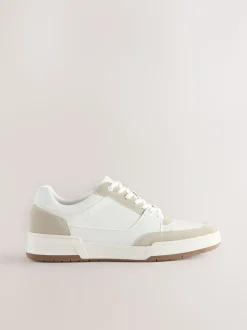 Neutraal - Smart Casual Trainers with Suede Trim
