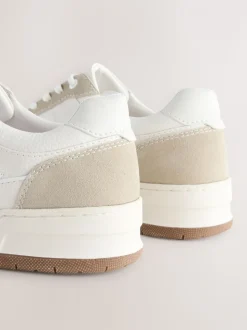 Neutraal - Smart Casual Trainers with Suede Trim