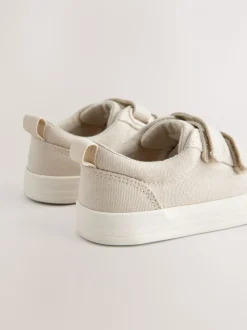 Neutraal - Sneakers met twee klittenbandjes