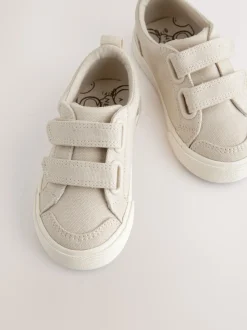 Neutraal - Sneakers met twee klittenbandjes