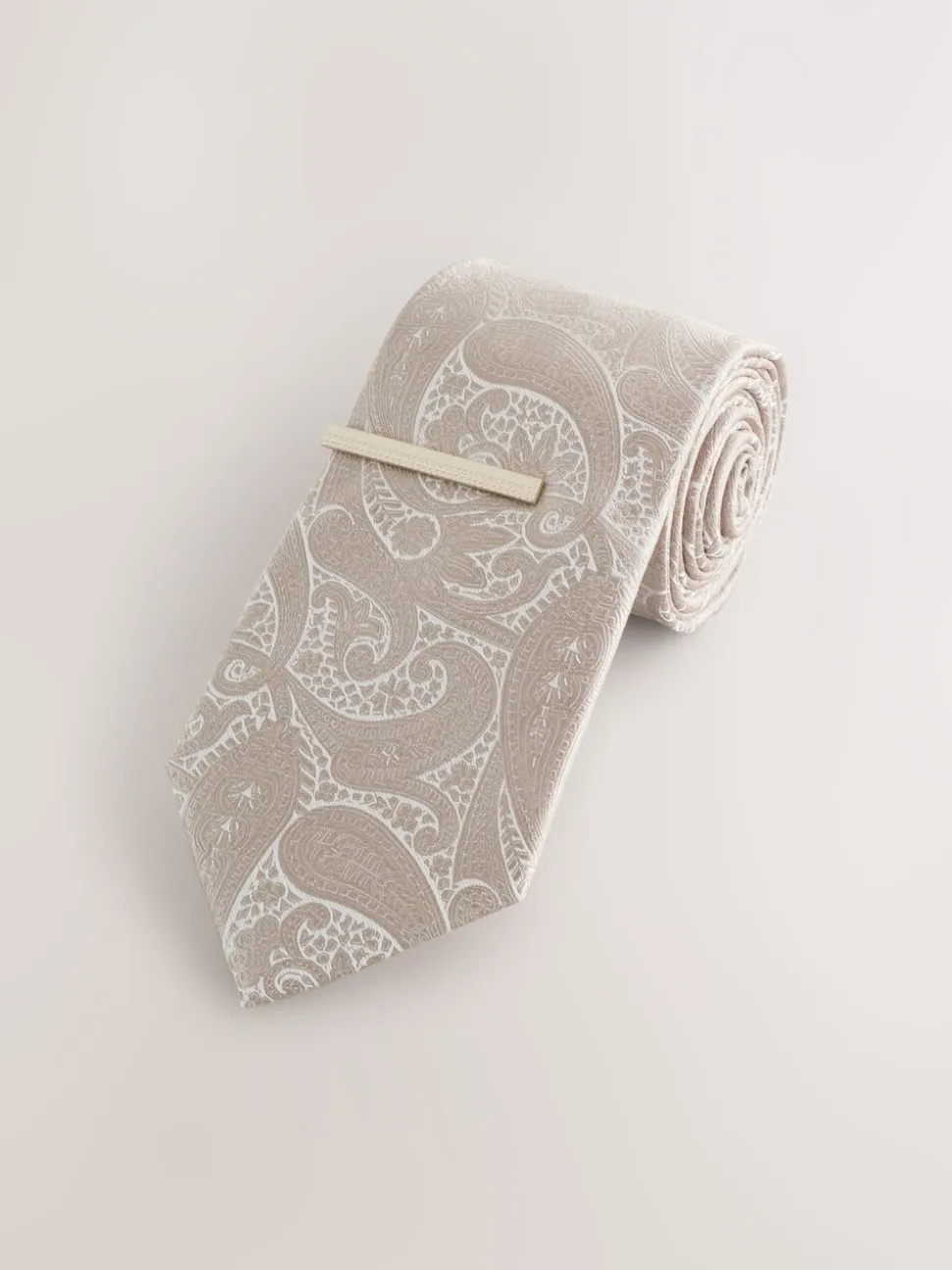 Neutraal - Stropdas met paisleymotief en stropdas