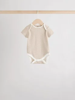 Neutraal - Verpakking van 5 babyrompertjes met korte mouw van 100% katoen