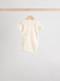 Neutraal - Verpakking van 5 babyrompertjes met korte mouw van 100% katoen