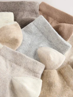 Neutraal - Verpakking van 7 paar sneakersokken met hoog aandeel katoen