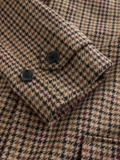 Neutraal - Wool Rich Italian Fabric Dogtooth Check Coat