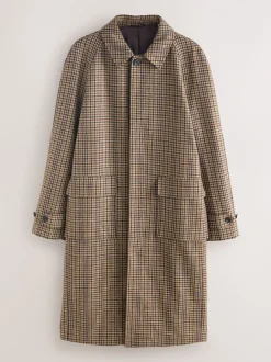 Neutraal - Wool Rich Italian Fabric Dogtooth Check Coat
