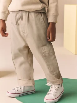Neutraal crème - Broek met elastische taille en zijzakken (3mnd -7jr)
