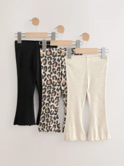 Neutraal dierenprint - Flare leggings 3 stuks (3mnd-7jr)
