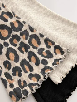 Neutraal dierenprint - Flare leggings 3 stuks (3mnd-7jr)
