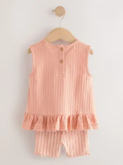 Neutraal fijne print - Set van 2 hemdjes en shorts (3mnd -7jr)