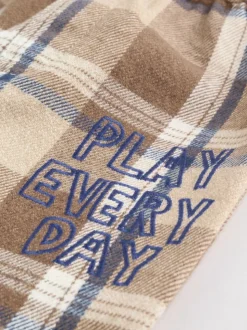 Neutraal geruit - Set van babysweatshirt en broek (0mnd -2jr)