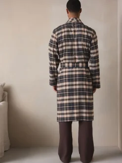 Neutraal geruit - Woven Dressing Gown