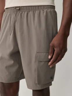 Neutraal kiezelkleurig - Active cargo gym trainingshorts