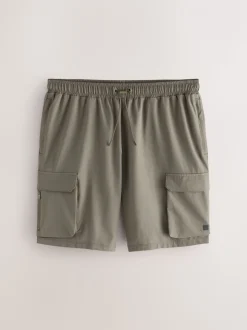Neutraal kiezelkleurig - Active cargo gym trainingshorts
