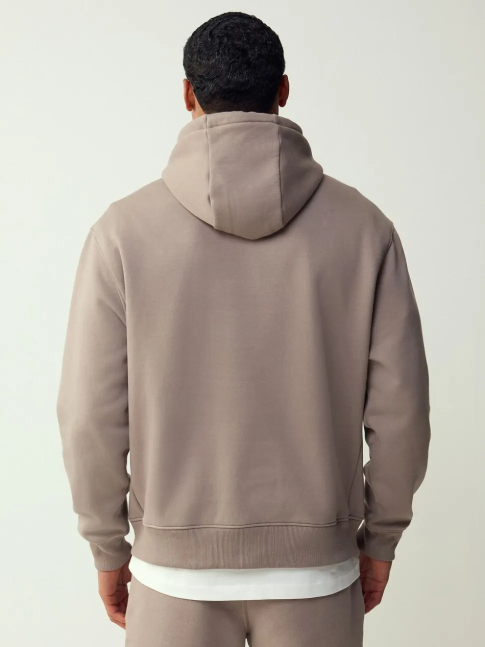 Neutraal kiezelkleurig - Normale Pasvorm - Zwaargewicht Cotton Rich Jersey Hoodie