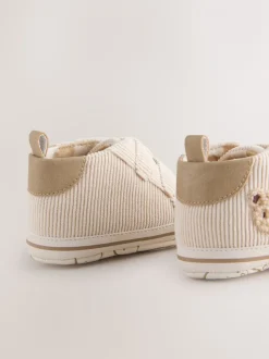 Neutraal met beren - Babysneakers met klittenbandsluiting (0-2mnd)