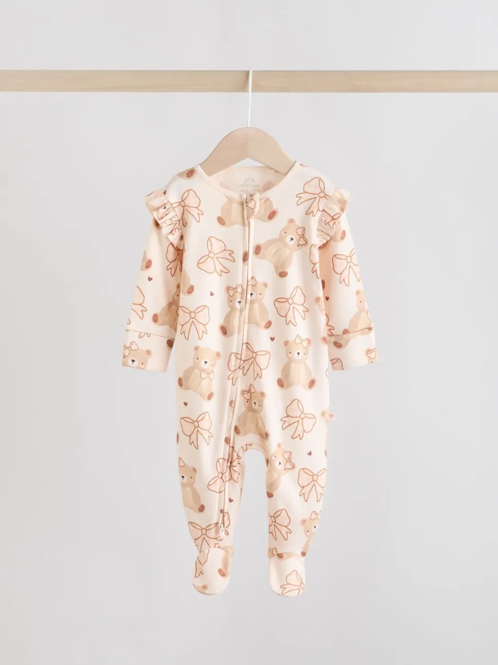Neutraal met beren - Verpakking van 3 babypyjama's met tweewegrits (0-2jr)