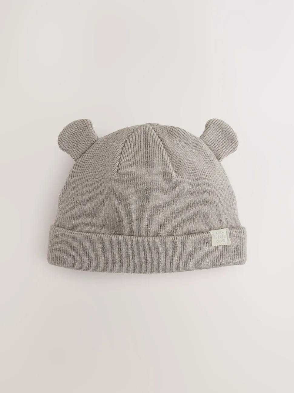 Neutraal/bruin - 2pack Rib Baby Muts