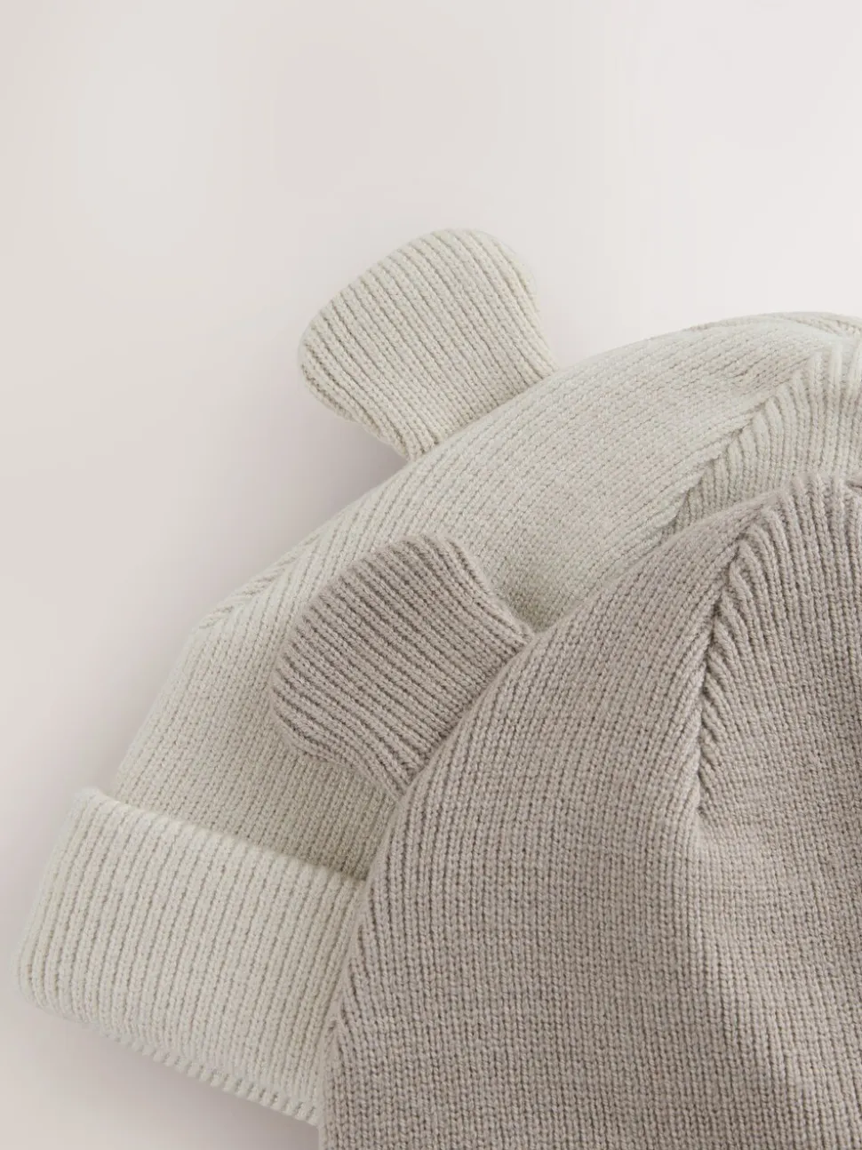 Neutraal/bruin - 2pack Rib Baby Muts