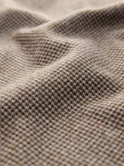 Neutral Brown Dogtooth - Long Sleeve Quarter Zip Jumper