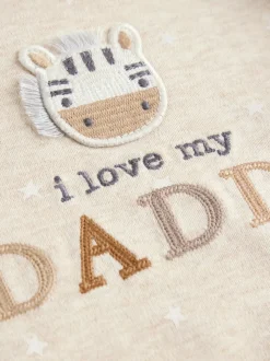 Neutral Zebra I Love My Daddy - Set van 1 babyrompertjes