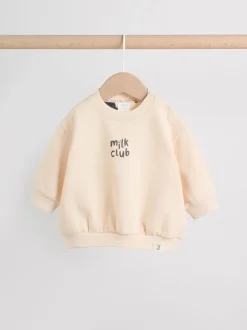Neutral/Cow Milk Club Printed - Sweat and Leggings Baby Set (0mths-2yrs)