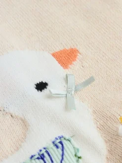 Neutrale Eend/Saliegroen met fijne print - 2 -delige babyset met gebreide trui en legging (0mnd-3jr)