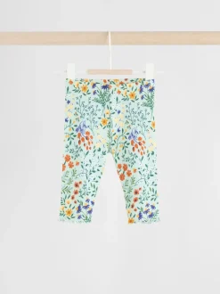 Neutrale Eend/Saliegroen met fijne print - 2 -delige babyset met gebreide trui en legging (0mnd-3jr)