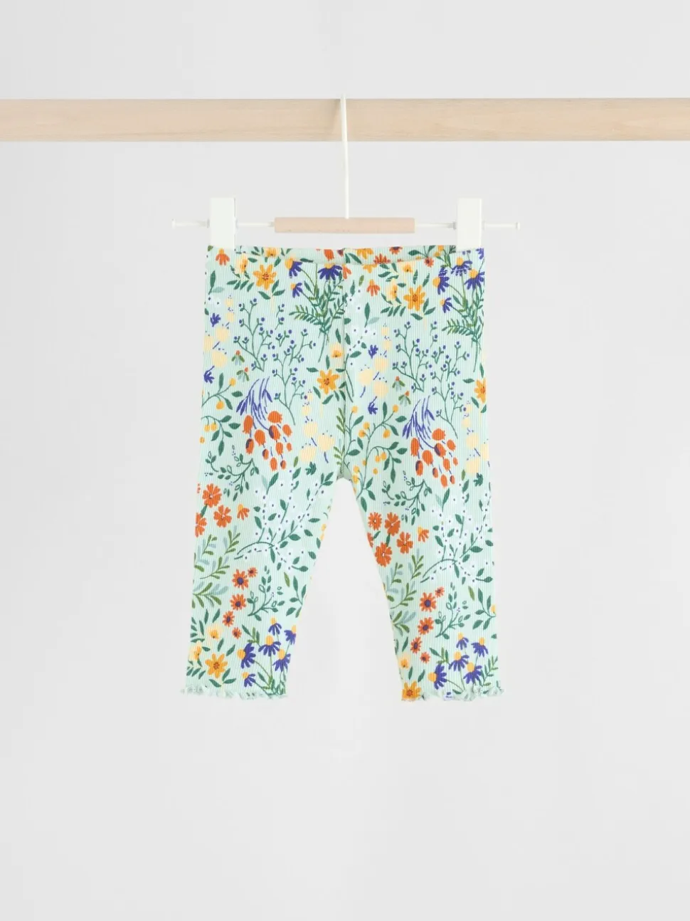 Neutrale Eend/Saliegroen met fijne print - 2 -delige babyset met gebreide trui en legging (0mnd-3jr)