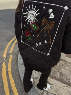 Never Fully Dressed Quilted Fur Lined Bomber Jacket